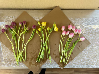 Spring bunny and tulip gift basket