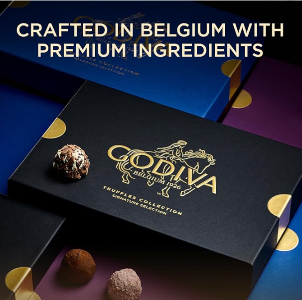 Godiva chocolate truffle collection, detail