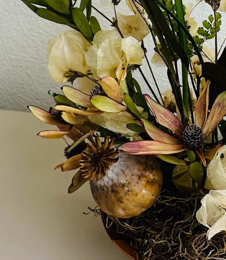 Ikebana inspired arrangement - Mediterranean