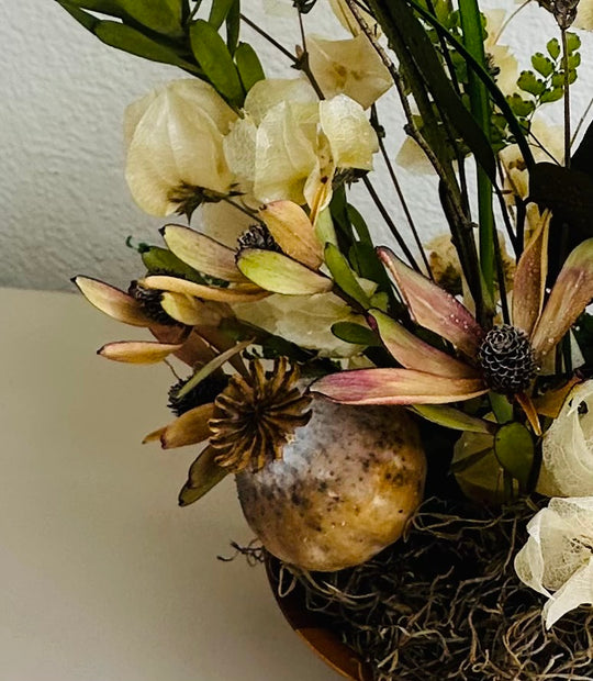 Ikebana inspired arrangement - Mediterranean