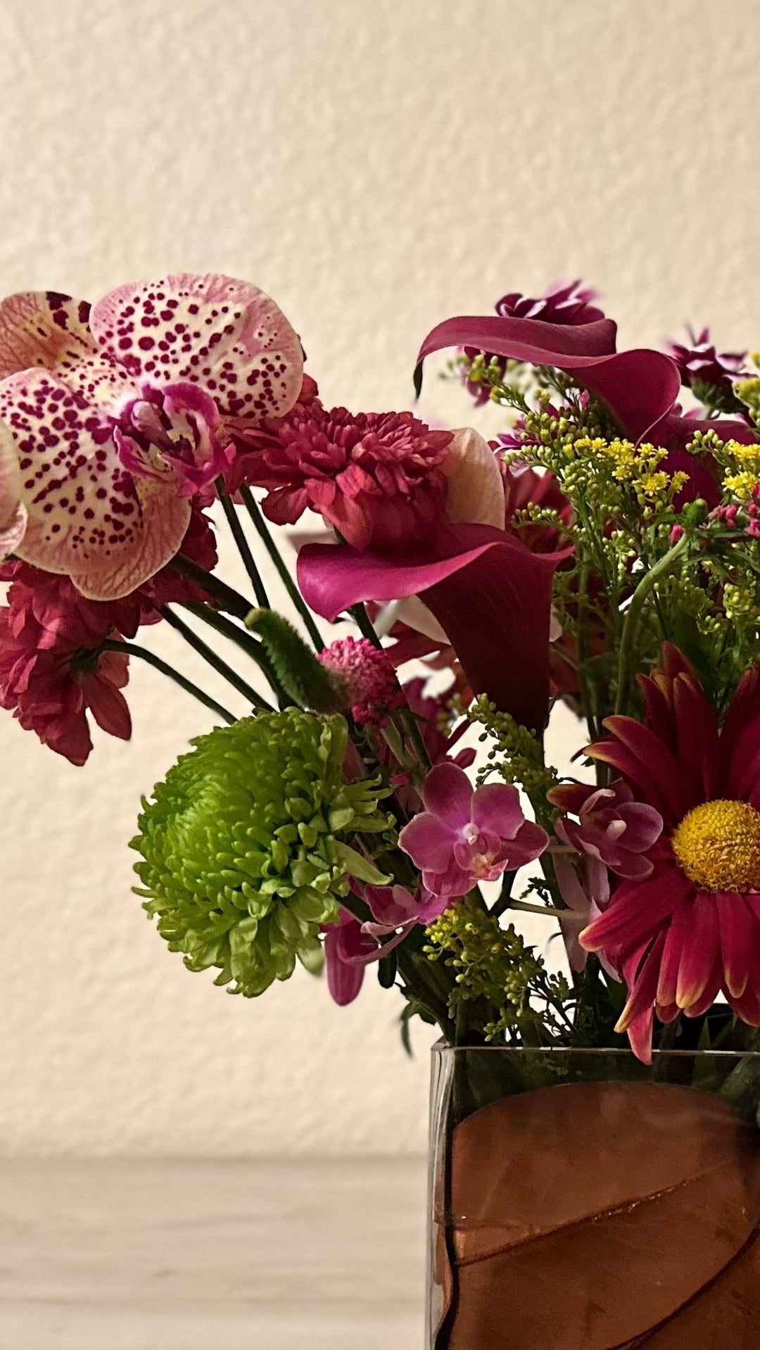 Magnolia Leaf arrangement in Jewel tones