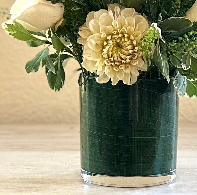 White and Cream Dahlia Arrangement