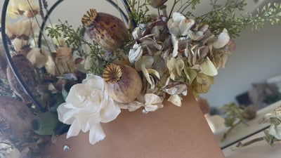 Carton of Eden dried and preserved flower arrangement in craft tote