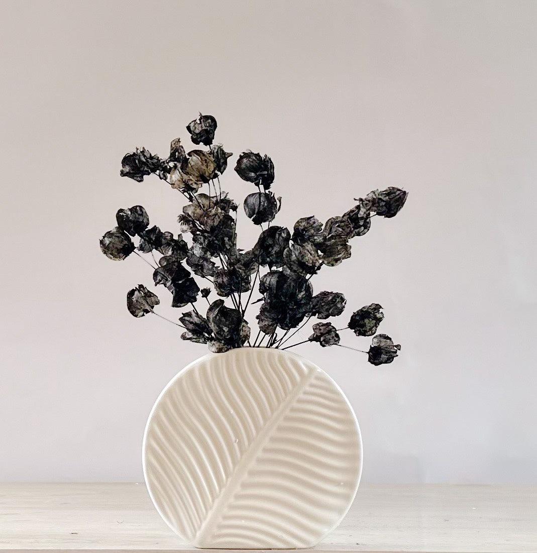 Black onyx dried flower arrangement in ceramic vase - Real Flowers Every Day 