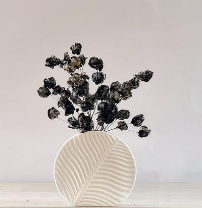 Black onyx dried flower arrangement in ceramic vase - Real Flowers Every Day 